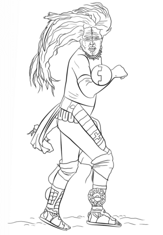 Pok A Tok Player Coloring Page